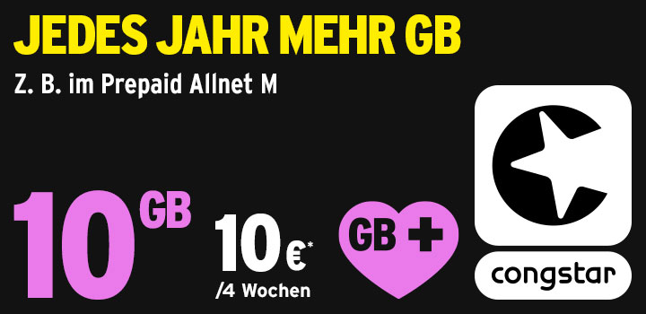 congstar Prepaid Allnet M - Aktion verlngert bis 15.01.2025