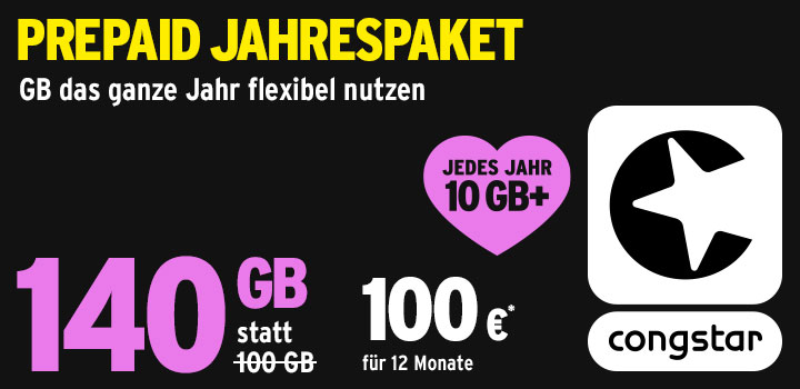 congstar Jahrespaket - Aktion bis 15.01.2025