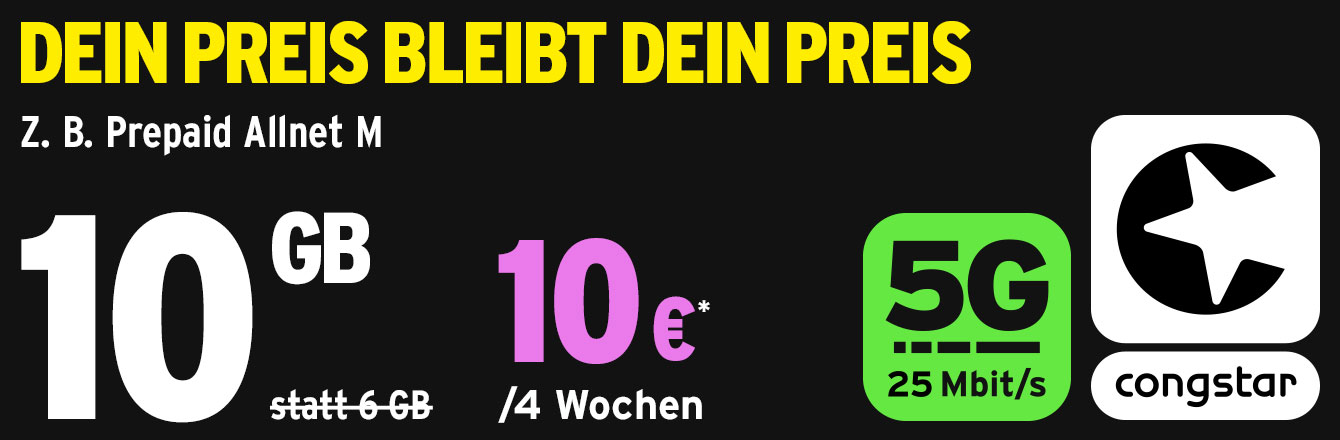 Mehr Datenvolumen bei der Prepaid Allnet Flat M 