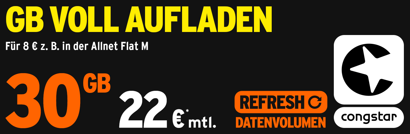 Nicht aufhalten lassen mit der congstar Refresh Aktion bis 30.09.